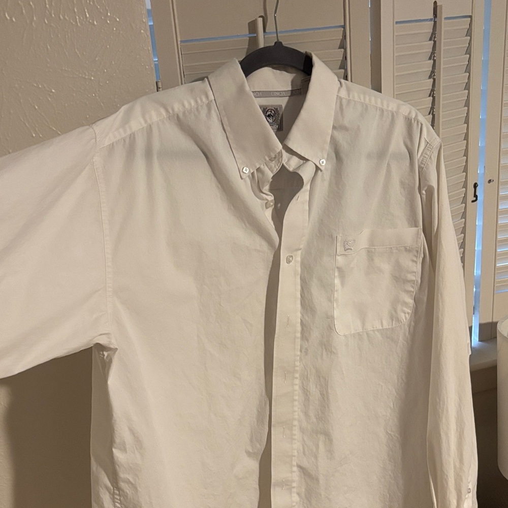 Cinch White Casual Button Down Shirt